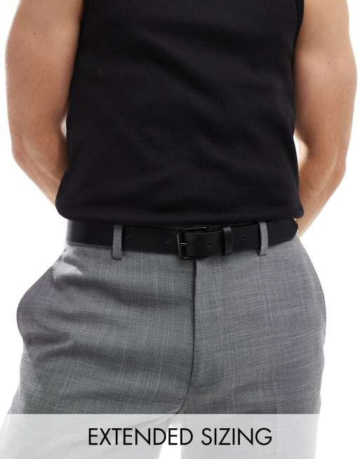ASOS DESIGN - Ceinture élégante imitation cuir avec boucle à ardillon - Noir
