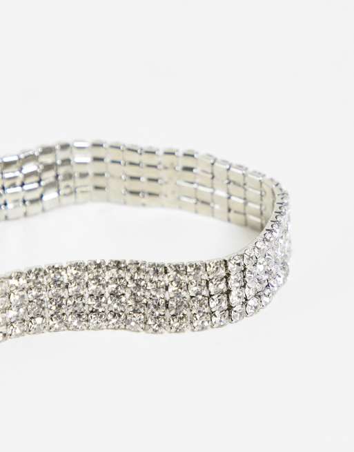 ASOS DESIGN - Ceinture fine avec chaîne ornée de strass - Argenté, 4 de 4