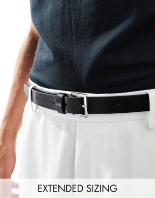 Ceinture Cloutée Élastique – Simili Cuir Noir, Boucle Argentée, Taille Unique