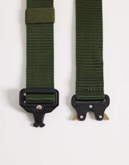ASOS DESIGN - Ceinture fonctionnelle en toile à boucle originale - Kaki, 3 de 3
