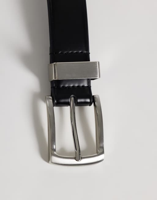 ASOS DESIGN ceinture habillée à passant métallique noire, 3 de 3