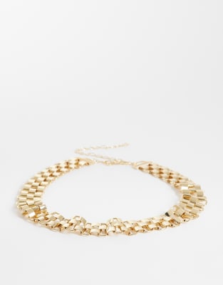 ASOS DESIGN - Ceinture large style montre - Doré
