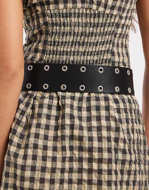 ASOS DESIGN - Ceinture large taille basse avec œillets - Noir, 3 de 3