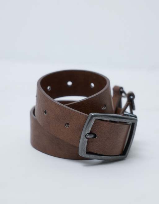 ASOS DESIGN ceinture multi-passants taille et hanches avec bouclerie aspect vieilli, camel, 3 de 4