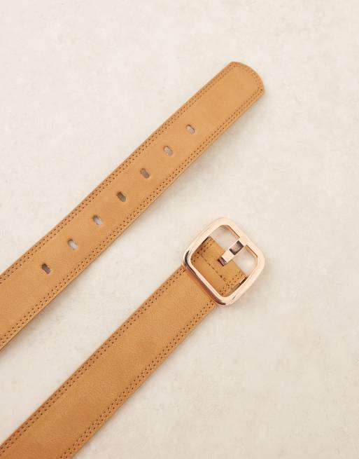 ASOS DESIGN - Ceinture pour jean à boucle carrée - Fauve clair, 3 de 3