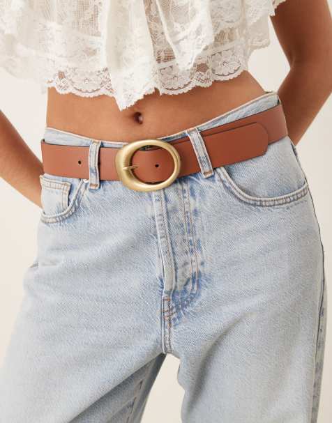 ASOS DESIGN - Ceinture pour jean avec boucle ovale - Fauve - view 1