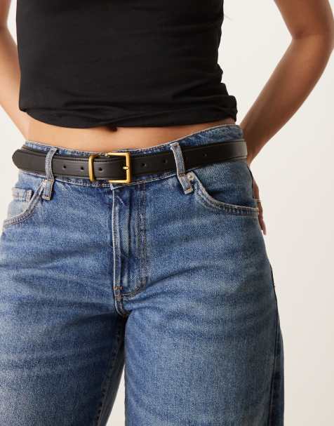 ASOS DESIGN - Ceinture pour taille et hanches avec boucle carrée - Noir - view 1