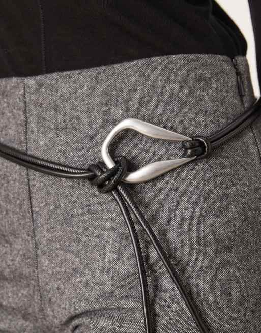 ASOS DESIGN - Ceinture taille et hanches avec boucle en métal argenté antique - Noir, 3 de 3