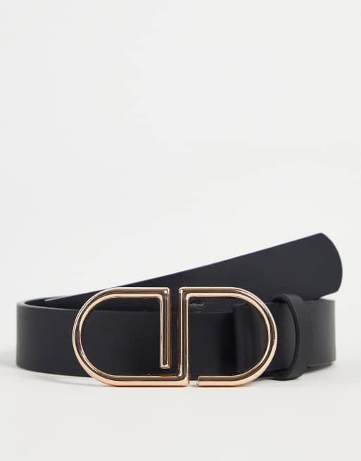 ASOS DESIGN - Ceinture taille et hanches avec boucle monogramme - Noir 