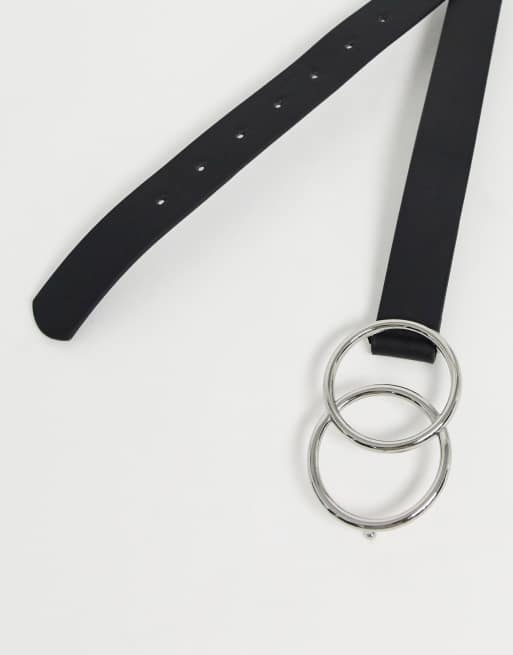 ASOS DESIGN - Ceinture taille et hanches avec deux cercles et boucle argentée pour jean, 2 de 4
