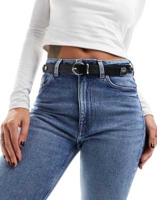 Ceinture En Cuir PU Avec Breloque Tête De Mort - Réglable, Style Punk, Pour Jeans Et Pantalons - Environ 115 Cm - 3