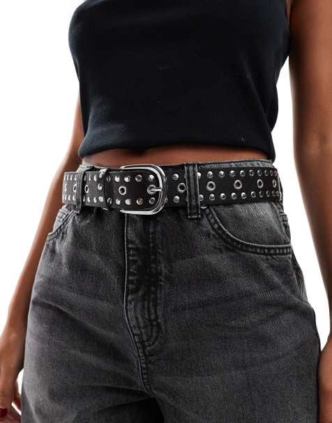 ASOS DESIGN - Ceinture taille et hanches cloutée pour jean - Noir - view 1