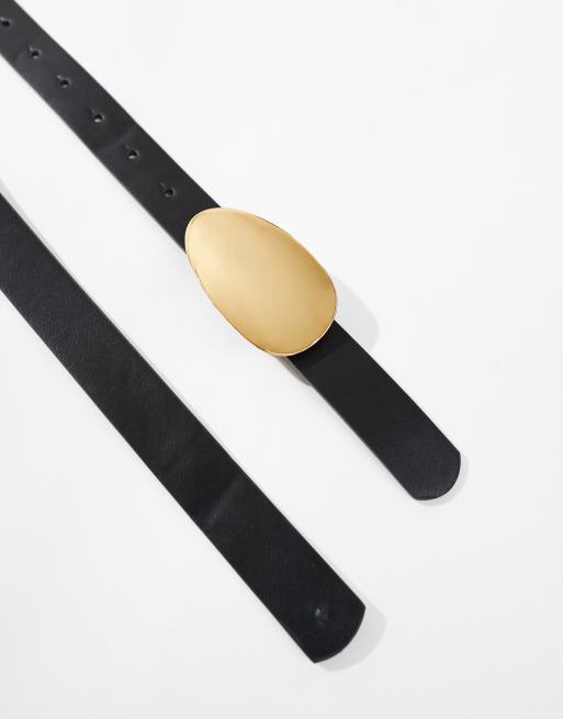 ASOS DESIGN - Ceinture taille et hanches pour jean avec plaque - Noir, 3 de 4