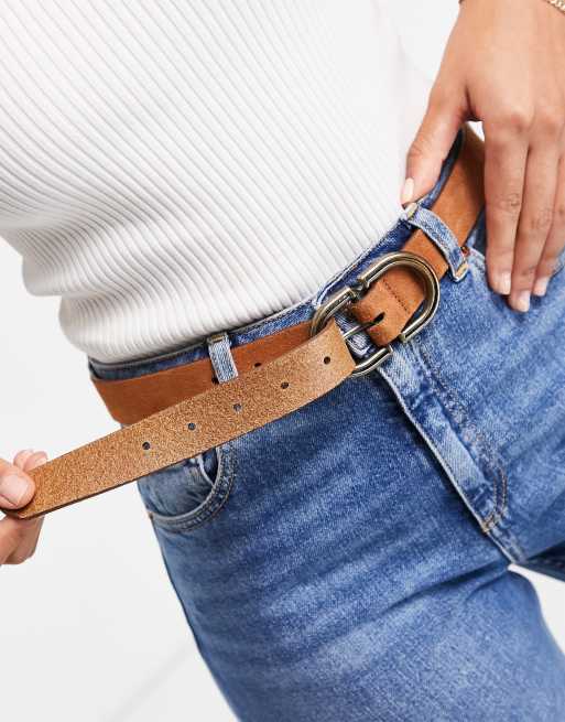 ASOS DESIGN - Ceinture taille et hanches pour jean en daim - Marron, 2 de 4
