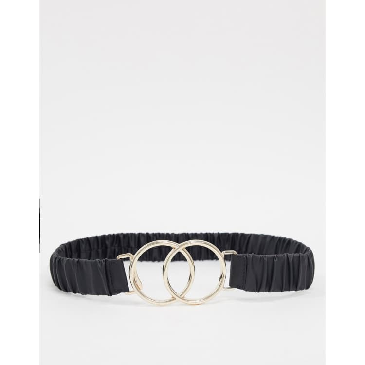 ASOS DESIGN Ceinture taille froncee a deux boucles Noir ASOS