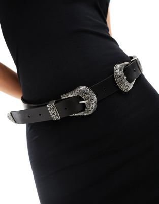 ASOS DESIGN - Ceinture taille ou hanches en cuir avec boucle ovale