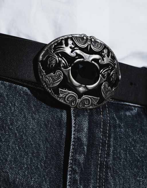 ASOS DESIGN ceinture western à boucle effet vieilli dorée, 2 de 7