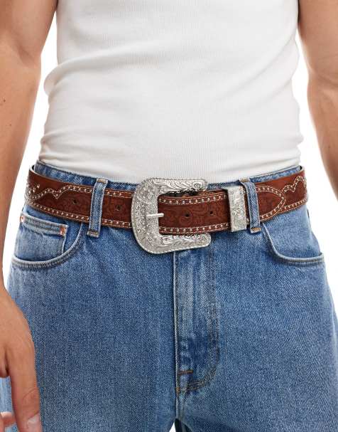 ASOS DESIGN - Ceinture western cloutée - Marron - view 1
