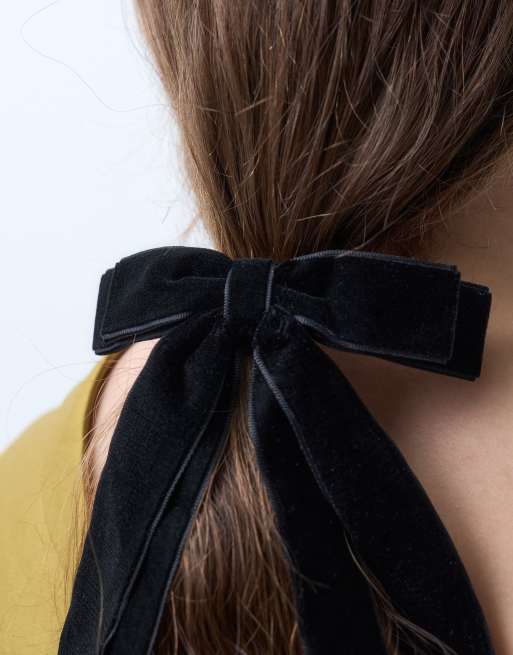 ASOS DESIGN cerchietto con fiocco, nero, 2 di 4