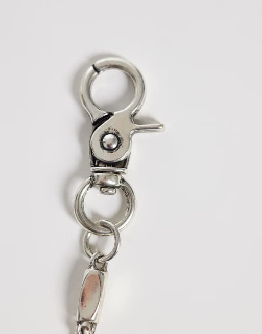 ASOS DESIGN chain and solid link jeans chain in silver, 2 of 3