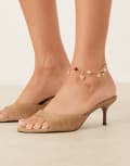 [ASOS DESIGN] ASOS DESIGN chain anklet with mixed charms in gold tone No Size GOLD