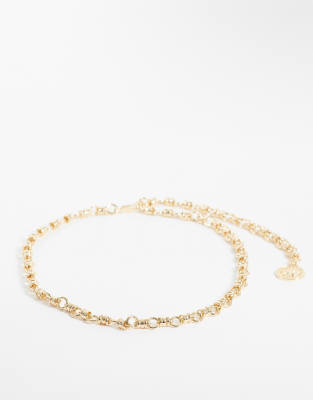 Asos Design Chain Belt With Coin Detail In Gold