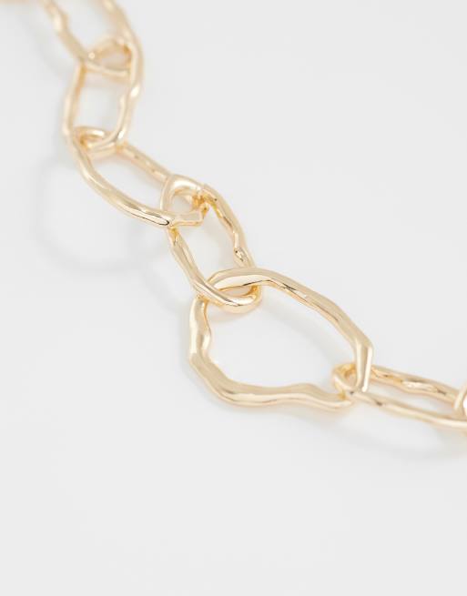 ASOS DESIGN chain bracelet with molten links in gold tone, 3 of 3