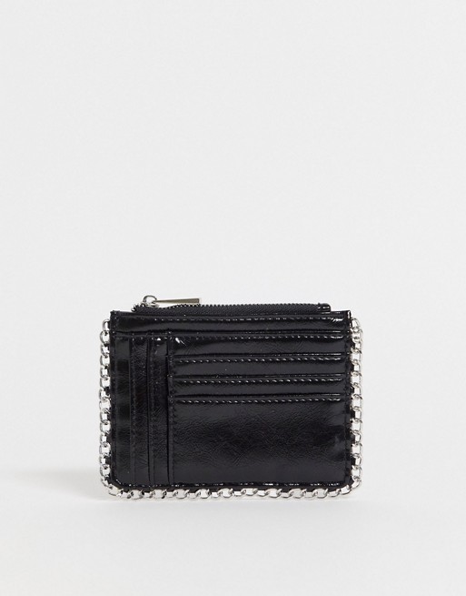 ASOS DESIGN chain edge purse with cardholder