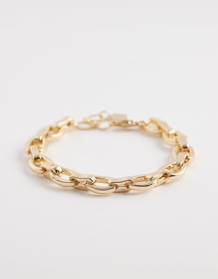 ASOS DESIGN chain link bracelet in gold tone
