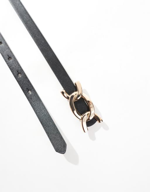 ASOS DESIGN chain link waist and hip jeans belt in black ASOS