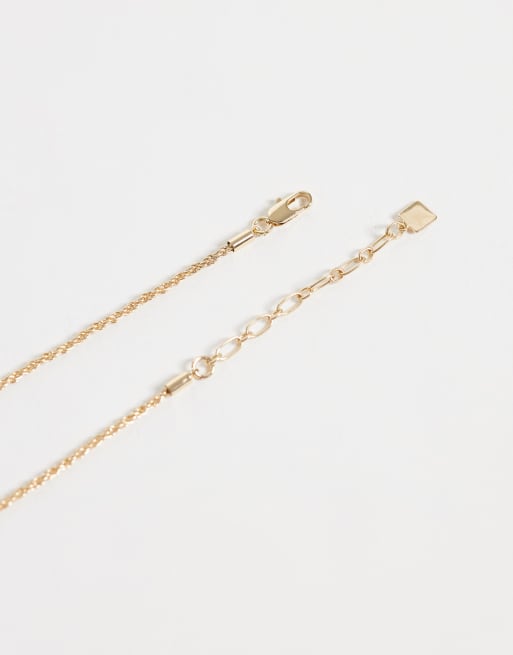 ASOS DESIGN chain necklace with knot detail pendant in gold tone, 4 of 4