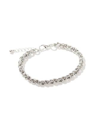 Asos Design Chain Twisted Bracelet In Silver