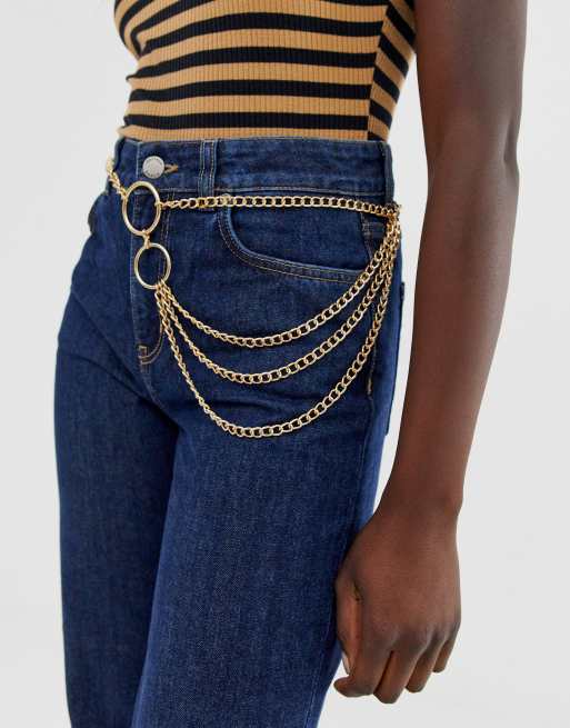 Asos gold outlet belt