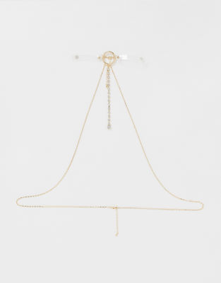 Cristaux Court Collier DesignChaîne De Avec Rang Et Transparent Asos Corps HYeW2ED9I