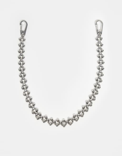 ASOS DESIGN - Chaîne de jean pour festival en acier inoxydable étanche avec perles boules - Argenté 
