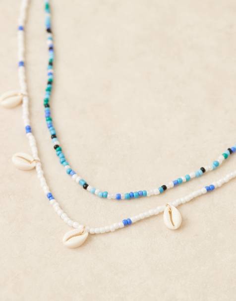 ASOS DESIGN - Chaîne de ventre multi-rangs avec perles avec coquillages fantaisie - Doré - view 1