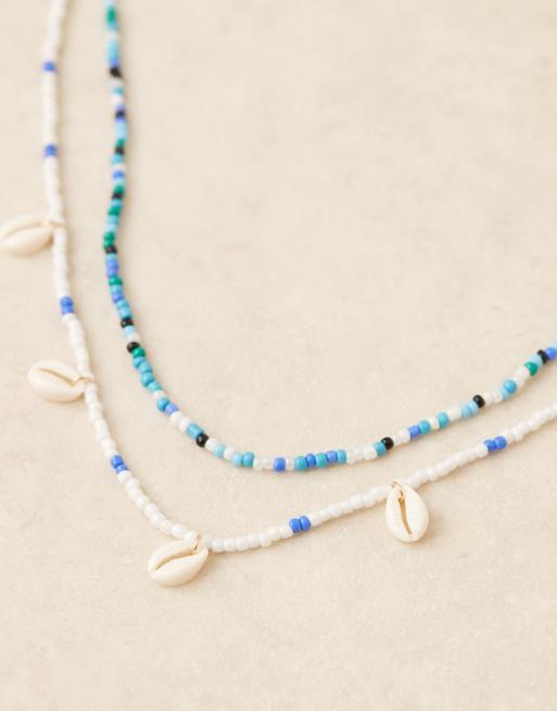 ASOS DESIGN - Chaîne de ventre multi-rangs avec perles avec coquillages fantaisie - Doré, 2 de 3