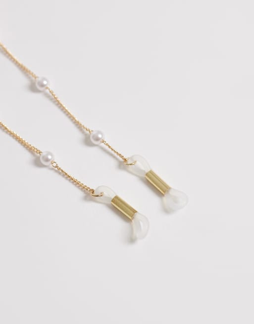 ASOS DESIGN - Chaîne pour lunettes de soleil à perles fantaisie - Doré, 3 de 3