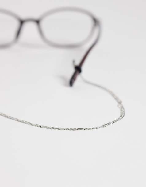 ASOS DESIGN - Chaîne pour lunettes de soleil en maille figaro - Argenté - view 1