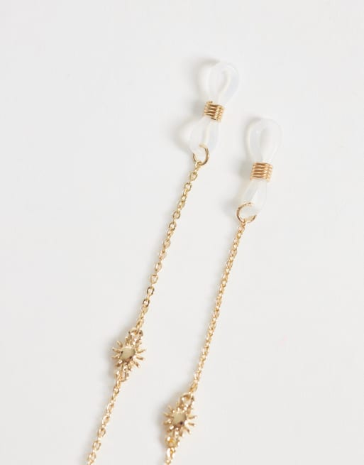 ASOS DESIGN - Chaînette pour lunettes de soleil avec mini soleils - Doré, 3 de 3