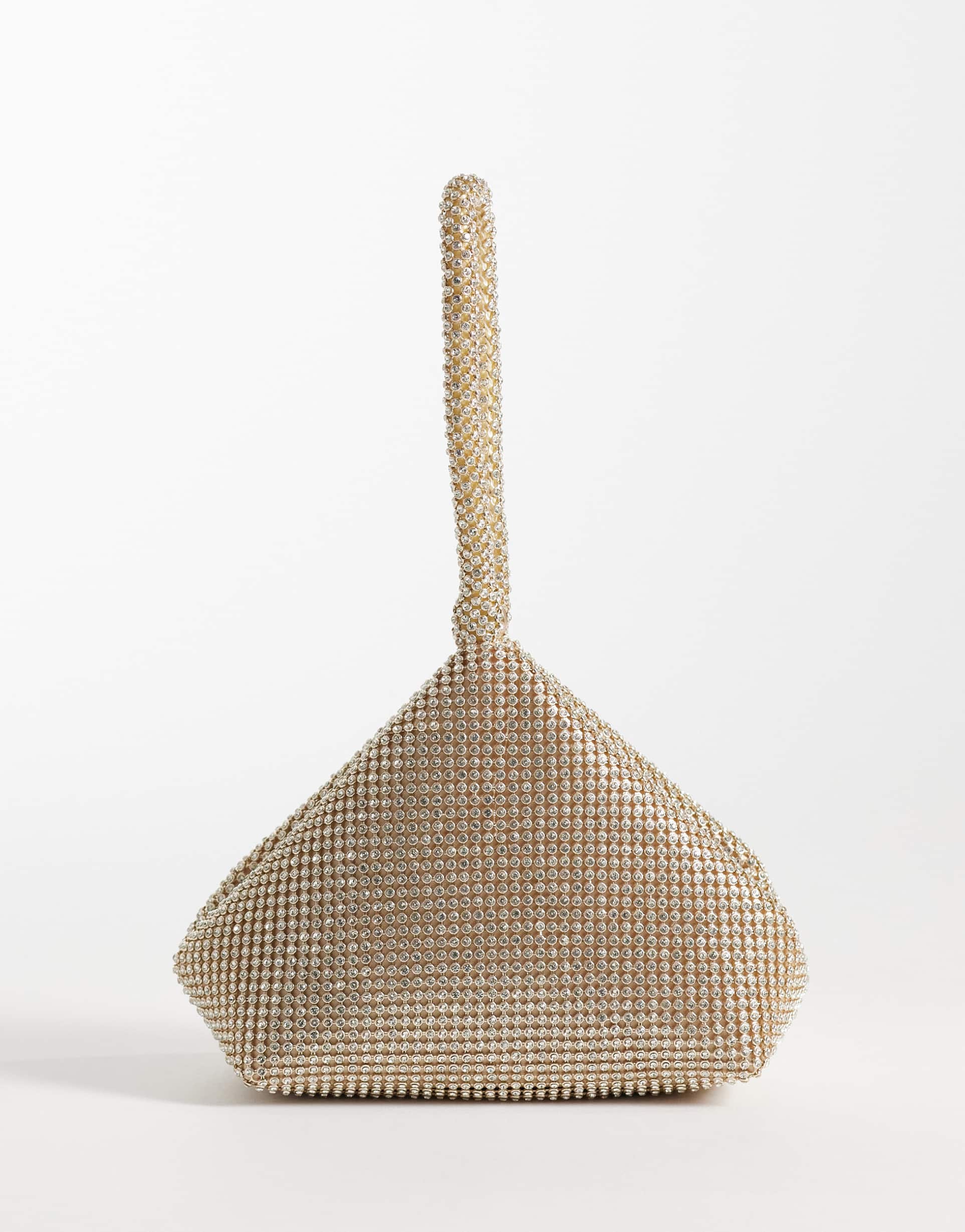 asos design chainmail mini clutch purse in gold