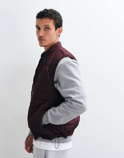 ASOS DESIGN - Chaleco acolchado burdeos estilo forro, 3 de 5