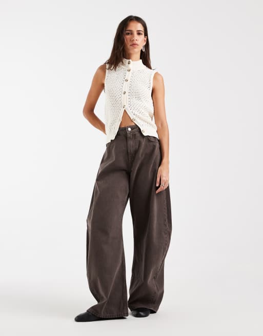 ASOS DESIGN - chaleco de punto con cuello alto en crema, 3 de 4