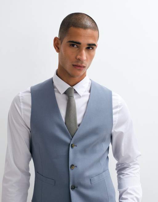ASOS DESIGN - Traje de 3 piezas azul de corte entallado, 3 de 4