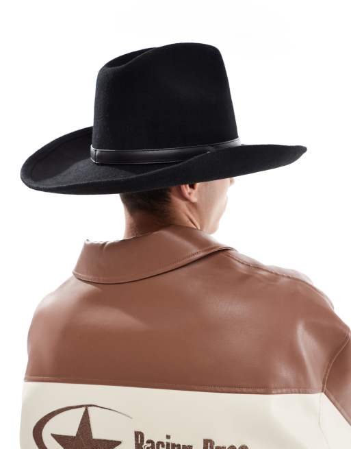 ASOS DESIGN - Chapeau de cow-boy avec bande en similicuir - Noir, 2 de 4