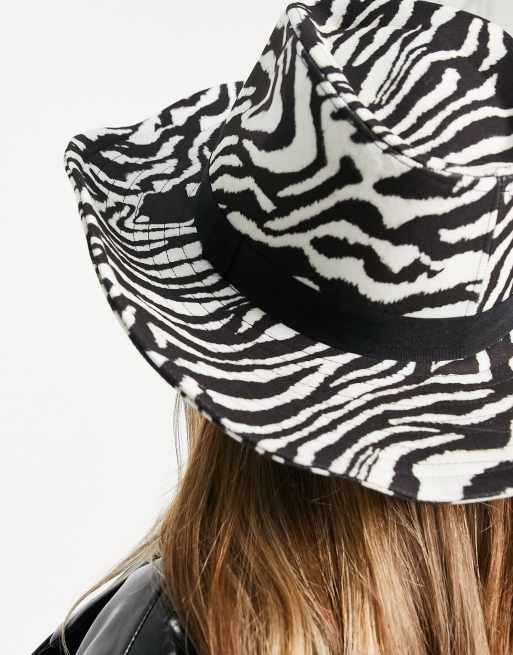 ASOS DESIGN - Chapeau de cow-boy en feutre à motif zébré avec lien d'ajustement, 4 de 4