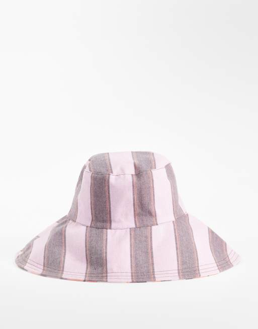 ASOS DESIGN - Chapeau en toile réversible à rayures - Multicolore