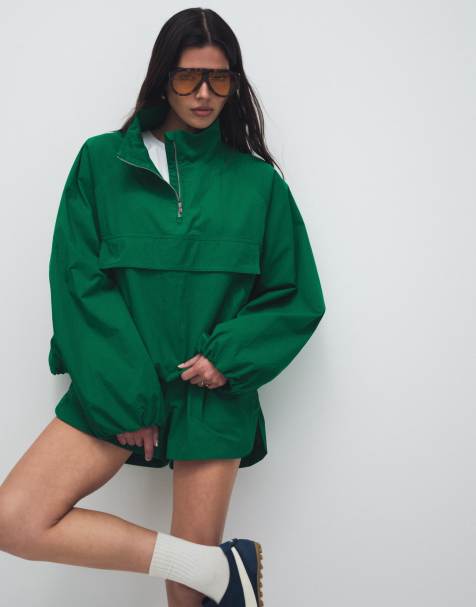 ASOS DESIGN - Chaqueta de chándal verde luminoso extragrande de tejido efecto papel - view 1