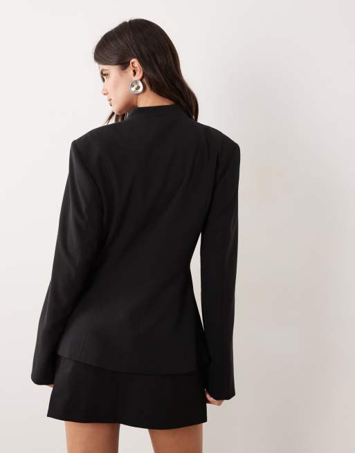 ASOS DESIGN - Chaqueta de estilo tamborilero de traje en negro, 4 de 4