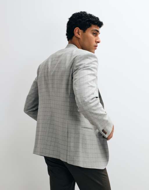 ASOS DESIGN - Chaqueta de traje gris a cuadros de corte slim Mix & Match, 3 de 5